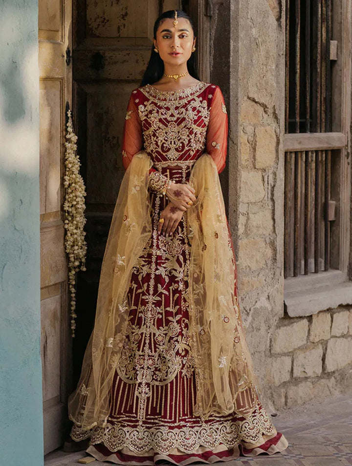 Roheenaz Embroidered Net Suits Unstitched 3 Piece RNZ24PSM Jabeen - Wedding Collection