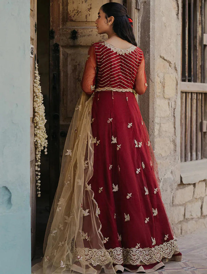 Roheenaz Embroidered Net Suits Unstitched 3 Piece RNZ24PSM Jabeen - Wedding Collection