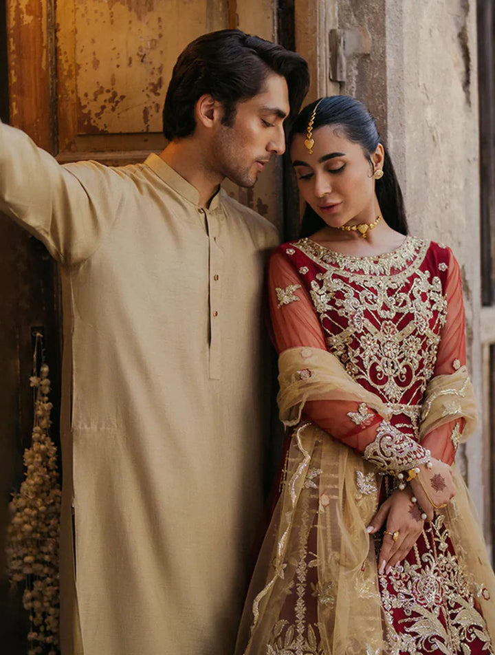 Roheenaz Embroidered Net Suits Unstitched 3 Piece RNZ24PSM Jabeen - Wedding Collection