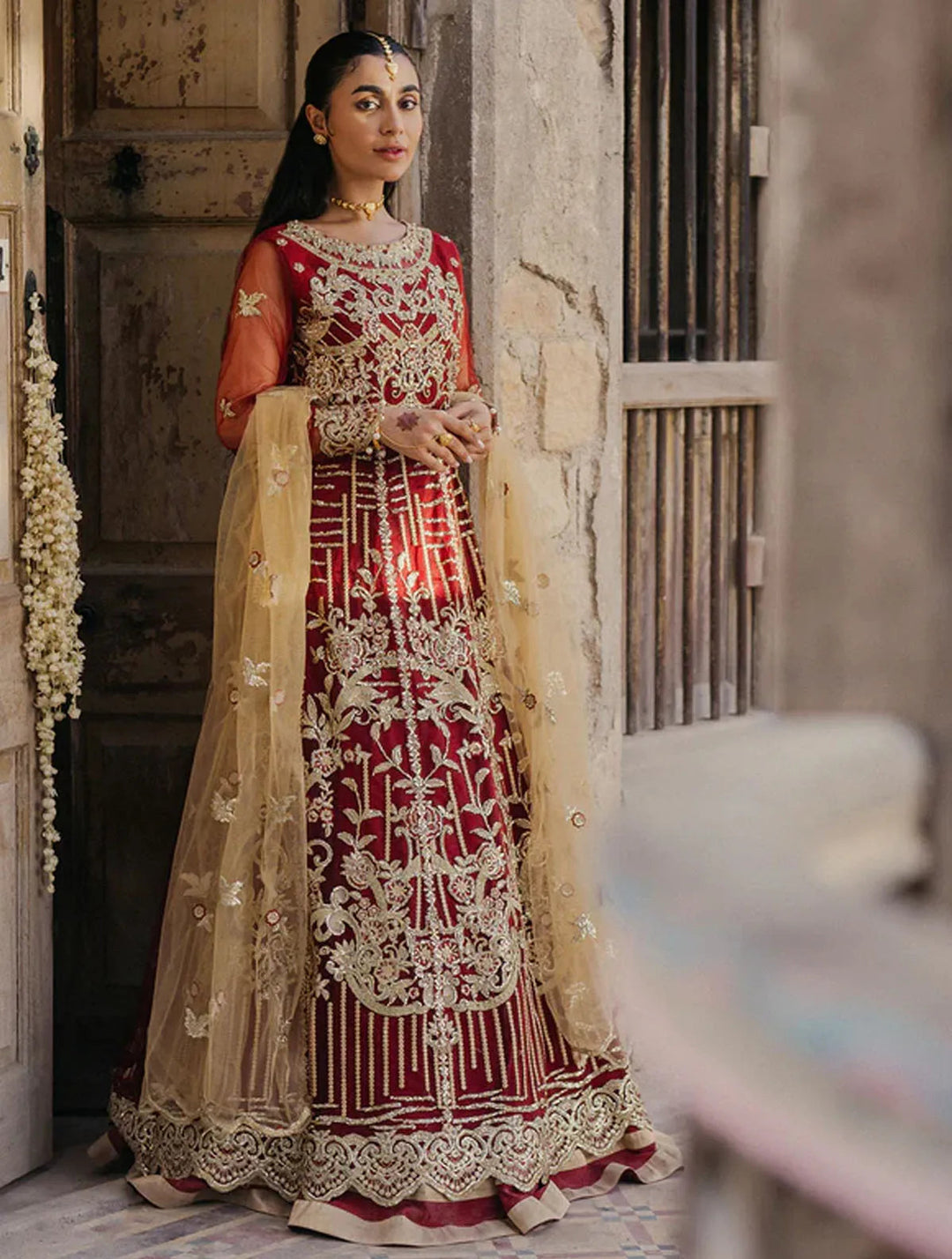 Roheenaz Embroidered Net Suits Unstitched 3 Piece RNZ24PSM Jabeen - Wedding Collection