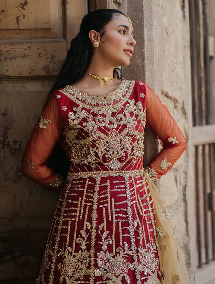 Roheenaz Embroidered Net Suits Unstitched 3 Piece RNZ24PSM Jabeen - Wedding Collection