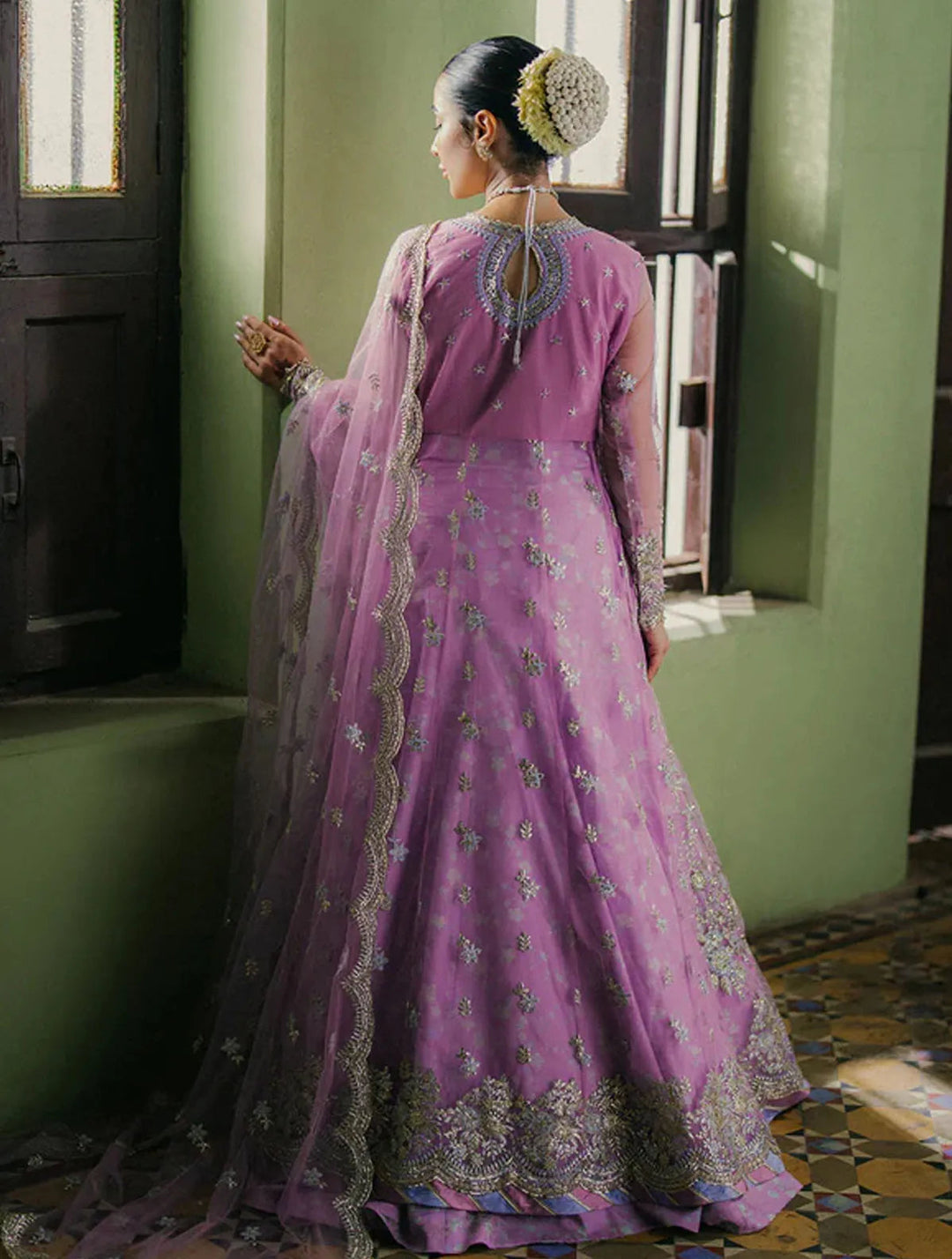 Roheenaz Embroidered Net Suits Unstitched 3 Piece RNZ24PSM Maha - Wedding Collection