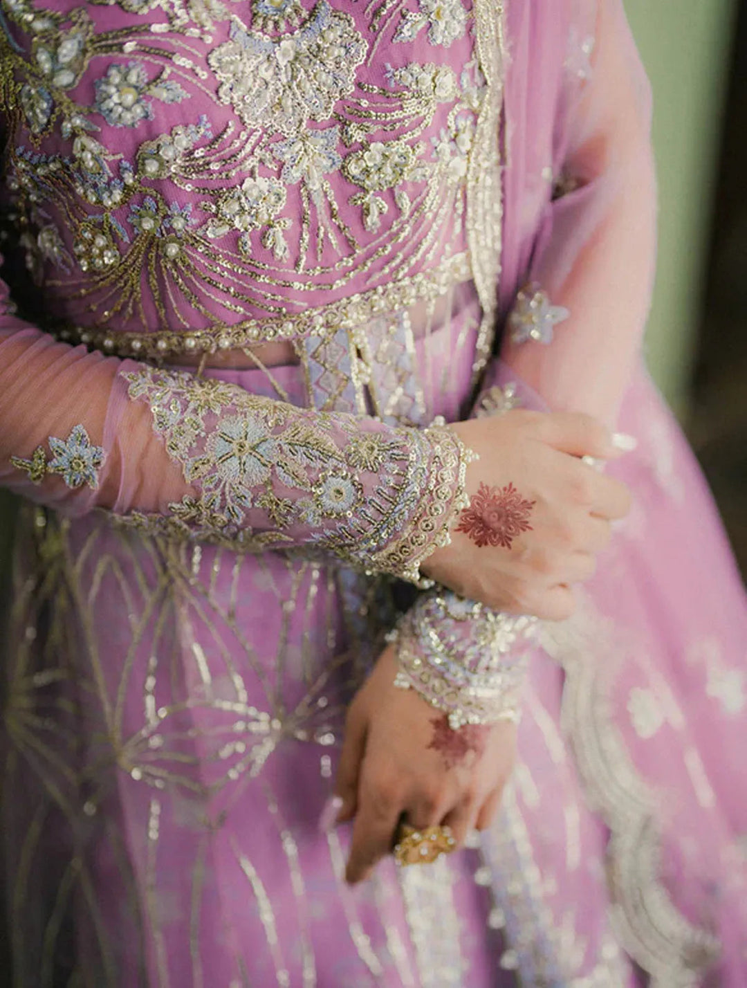 Roheenaz Embroidered Net Suits Unstitched 3 Piece RNZ24PSM Maha - Wedding Collection