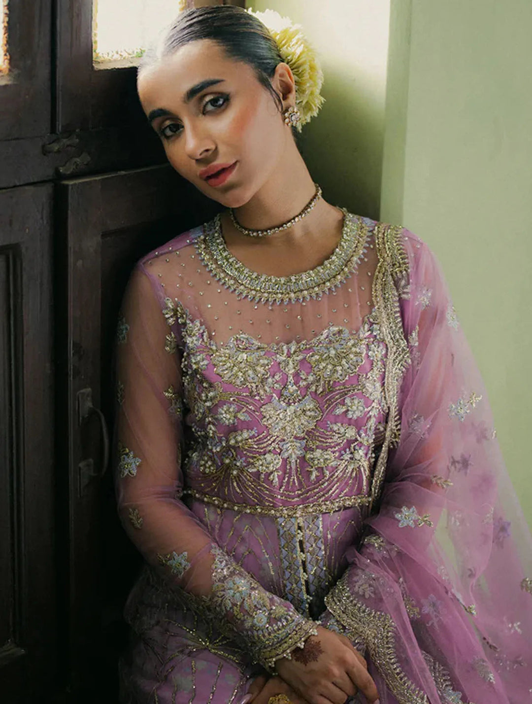Roheenaz Embroidered Net Suits Unstitched 3 Piece RNZ24PSM Maha - Wedding Collection