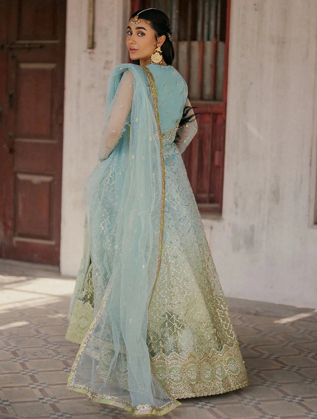 Roheenaz Embroidered Net Suits Unstitched 3 Piece RNZ24PSM Saba - Wedding Collection