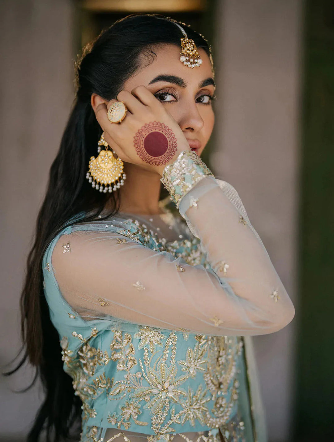 Roheenaz Embroidered Net Suits Unstitched 3 Piece RNZ24PSM Saba - Wedding Collection