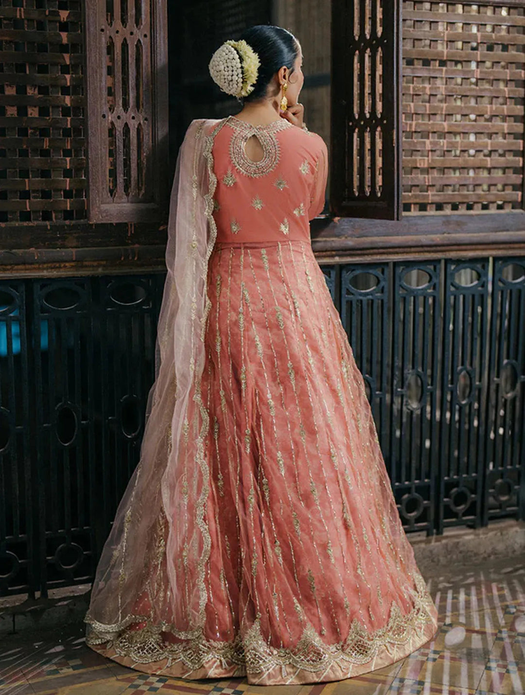 Roheenaz Embroidered Net Suits Unstitched 3 Piece RNZ24PSM Shafaq - Wedding Collection