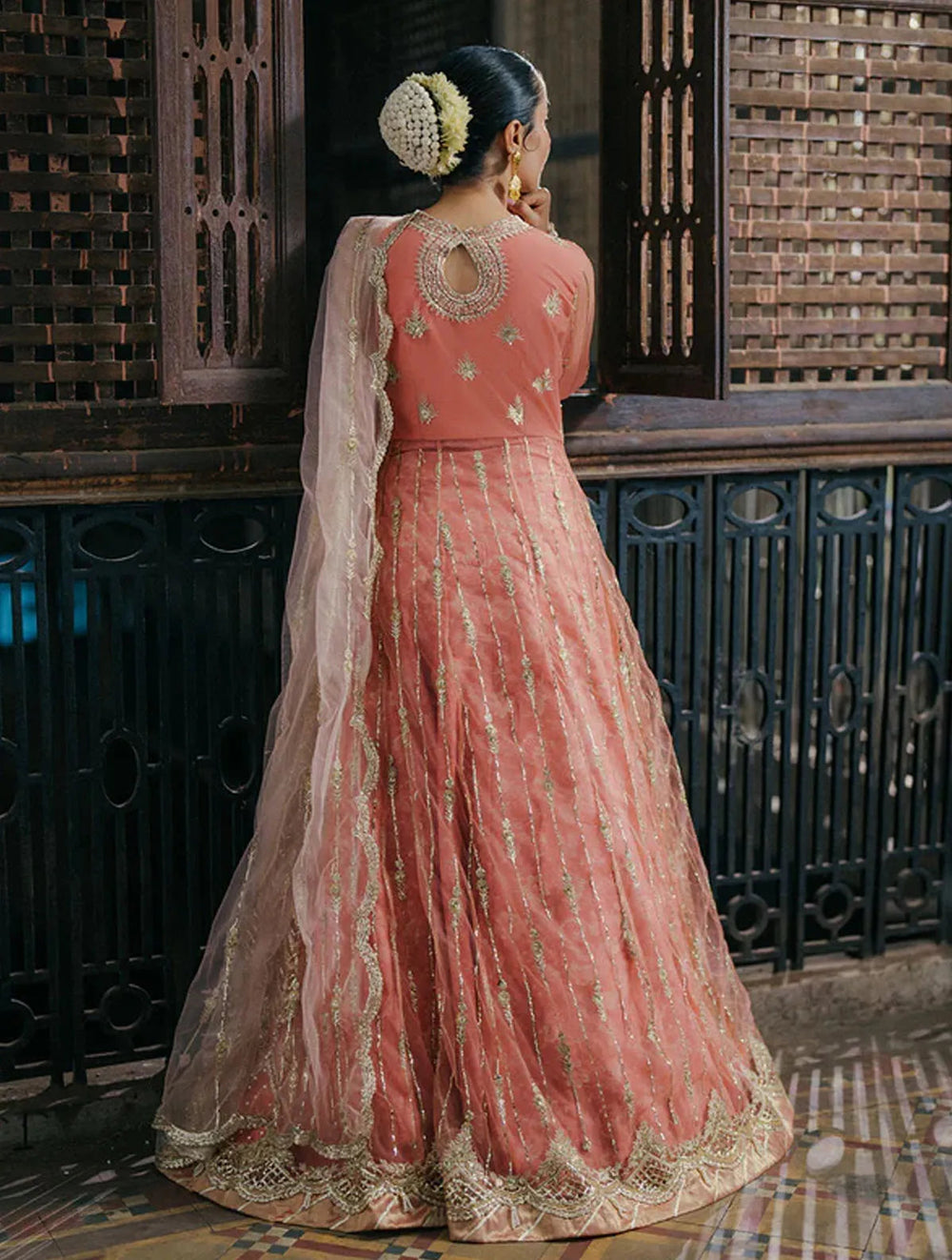 Roheenaz Embroidered Net Suits Unstitched 3 Piece RNZ24PSM Shafaq - Wedding Collection