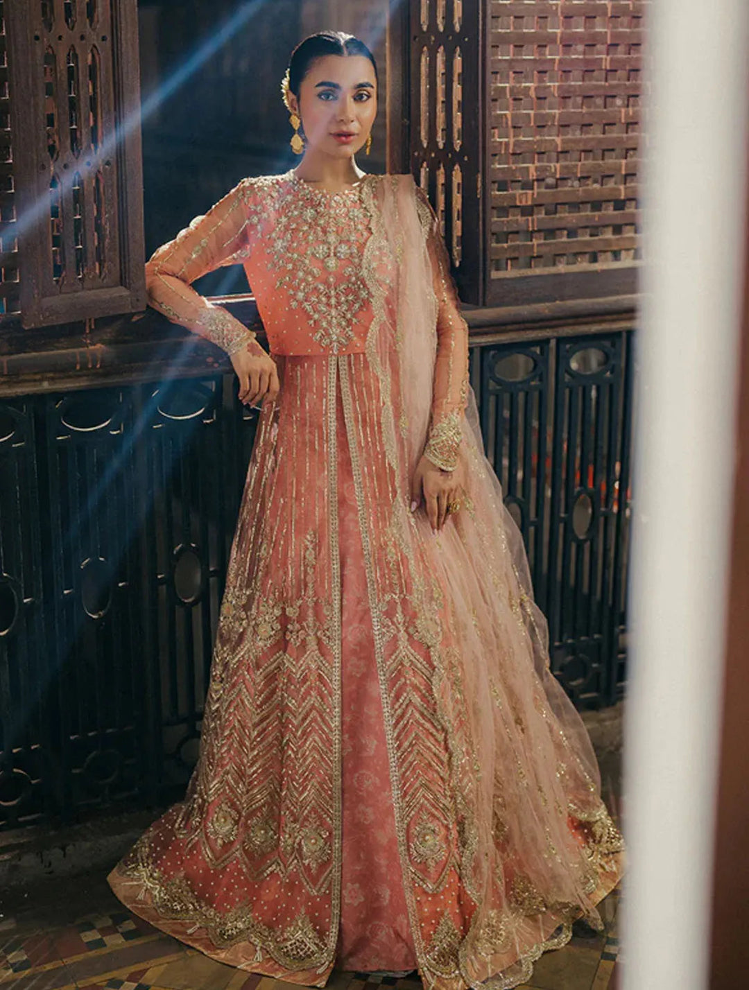 Roheenaz Embroidered Net Suits Unstitched 3 Piece RNZ24PSM Shafaq - Wedding Collection