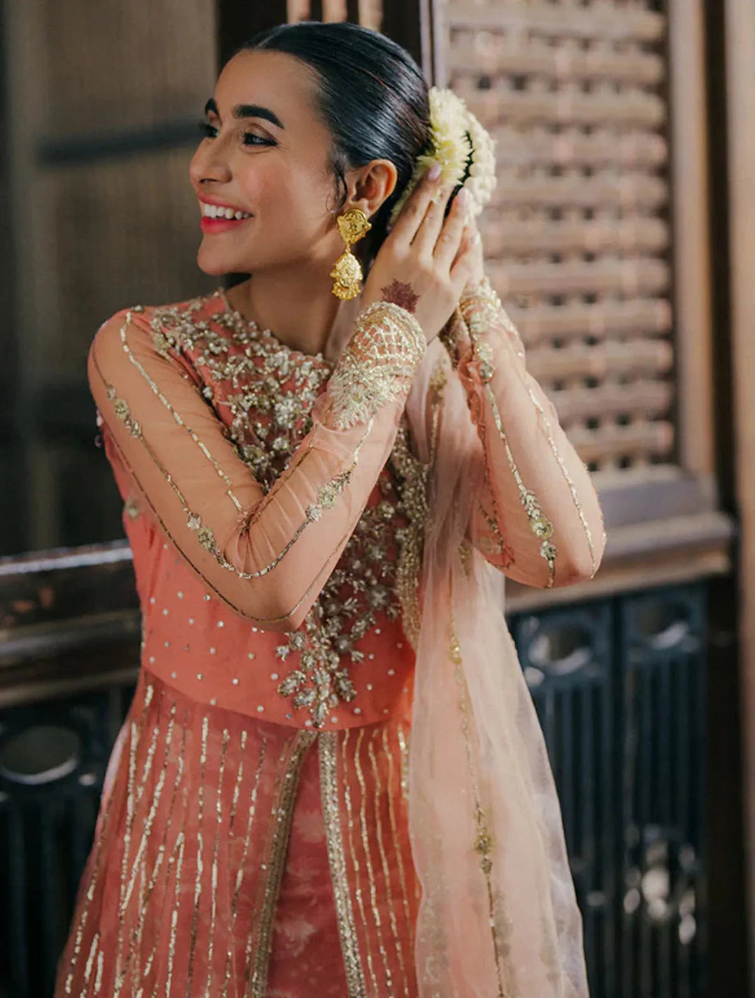 Roheenaz Embroidered Net Suits Unstitched 3 Piece RNZ24PSM Shafaq - Wedding Collection