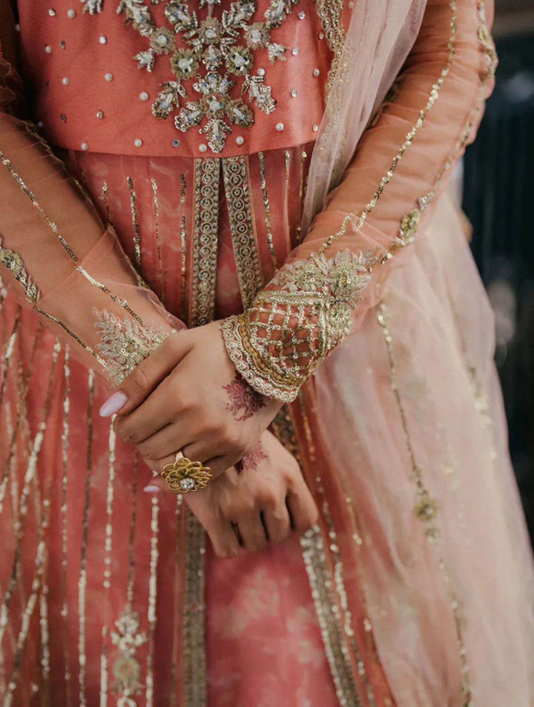 Roheenaz Embroidered Net Suits Unstitched 3 Piece RNZ24PSM Shafaq - Wedding Collection