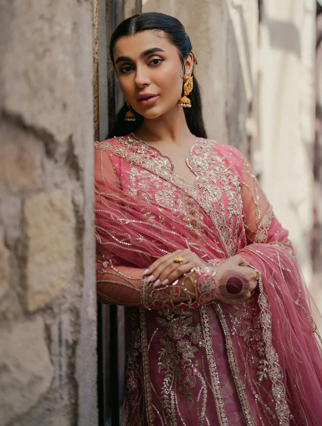 Roheenaz Embroidered Net Suits Unstitched 3 Piece RNZ24PSM Ulfat - Wedding Collection