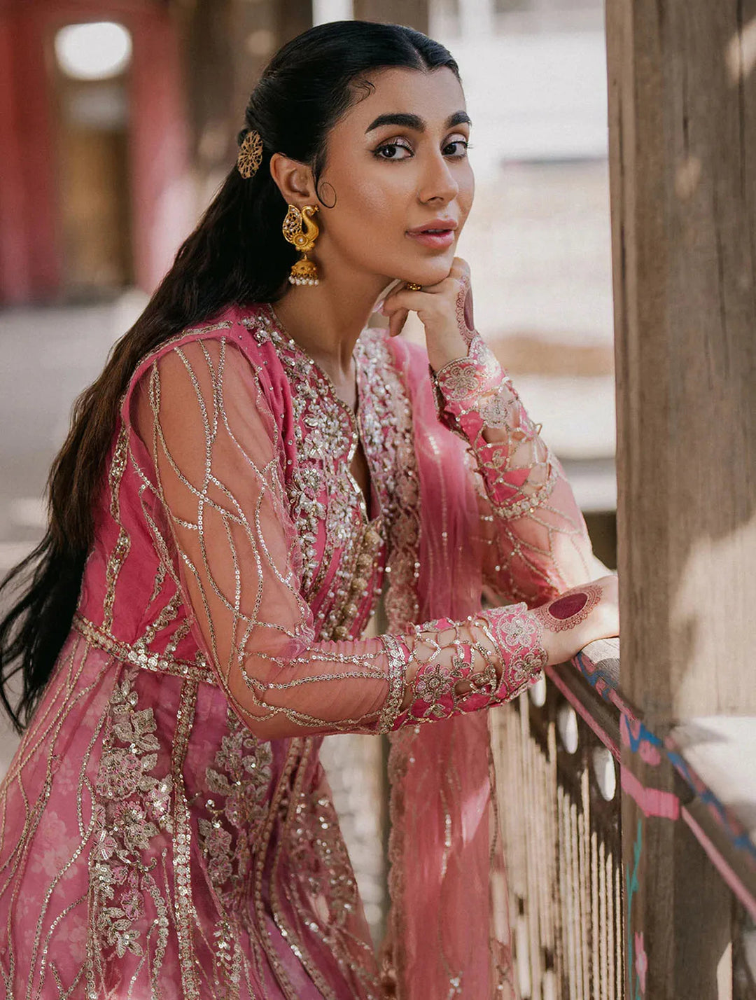 Roheenaz Embroidered Net Suits Unstitched 3 Piece RNZ24PSM Ulfat - Wedding Collection