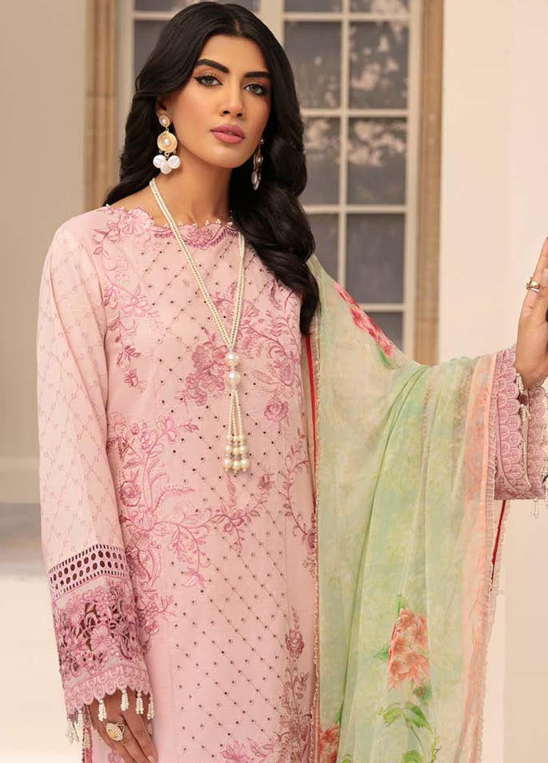 Roheenaz Embroidered Lawn Suits Unstitched 3 Piece RO22L-2 RNZ22S-01B - Summer Collection
