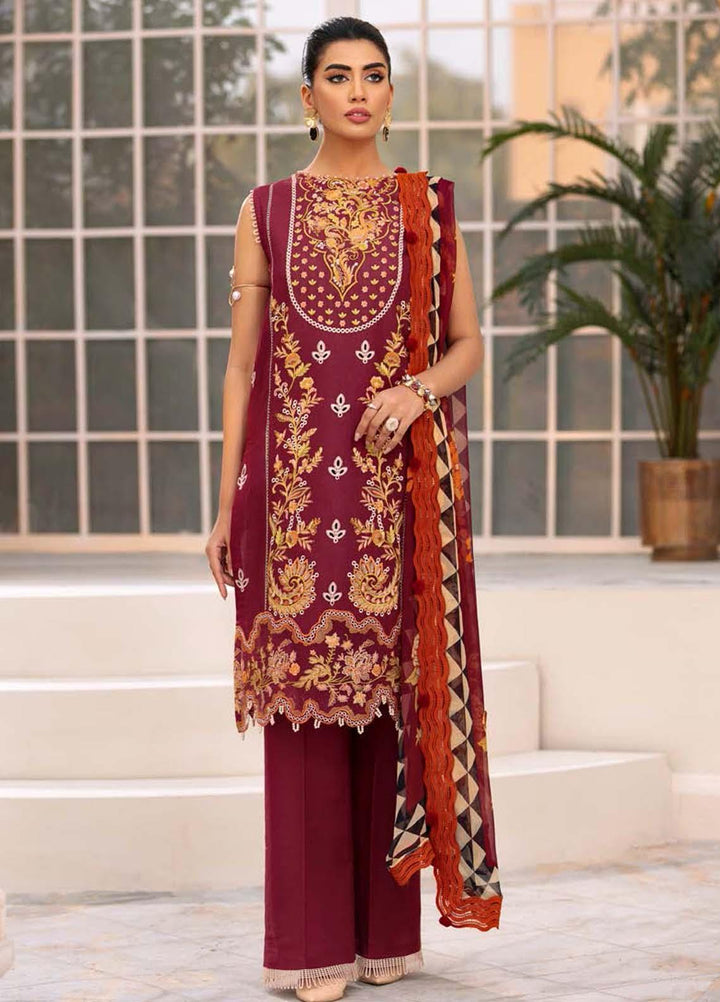 Roheenaz Embroidered Lawn Suits Unstitched 3 Piece RO22L-2 RNZ22S-02A - Summer Collection