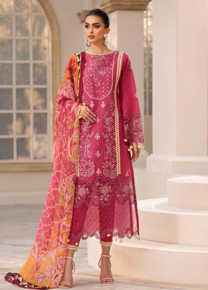 Roheenaz Embroidered Lawn Suits Unstitched 3 Piece RO22L-2 RNZ22S-02B - Summer Collection