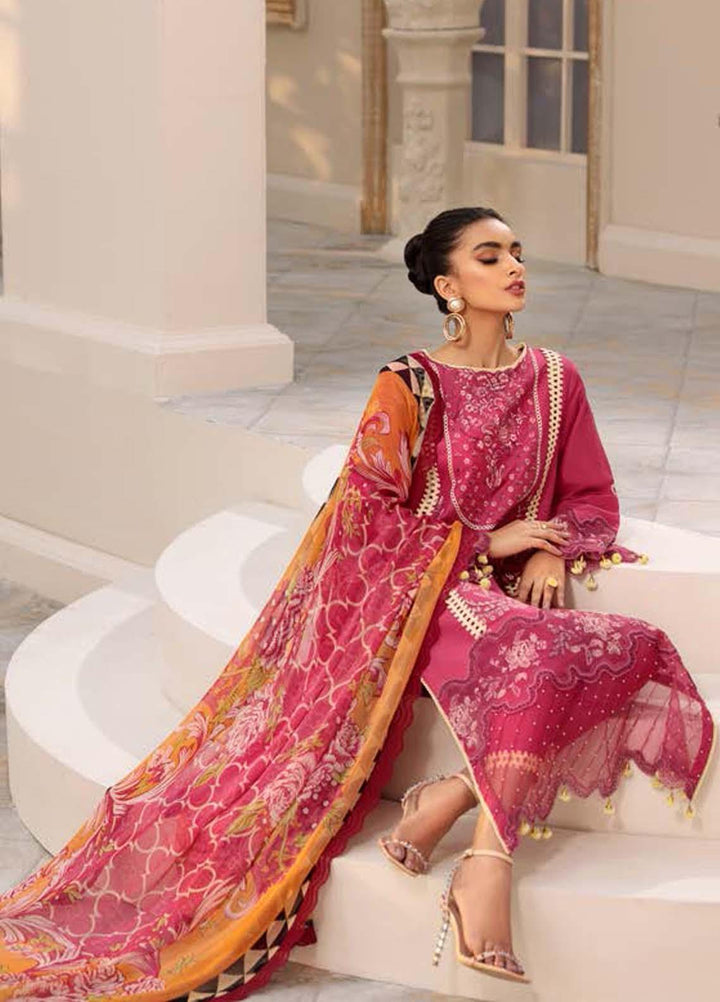 Roheenaz Embroidered Lawn Suits Unstitched 3 Piece RO22L-2 RNZ22S-02B - Summer Collection