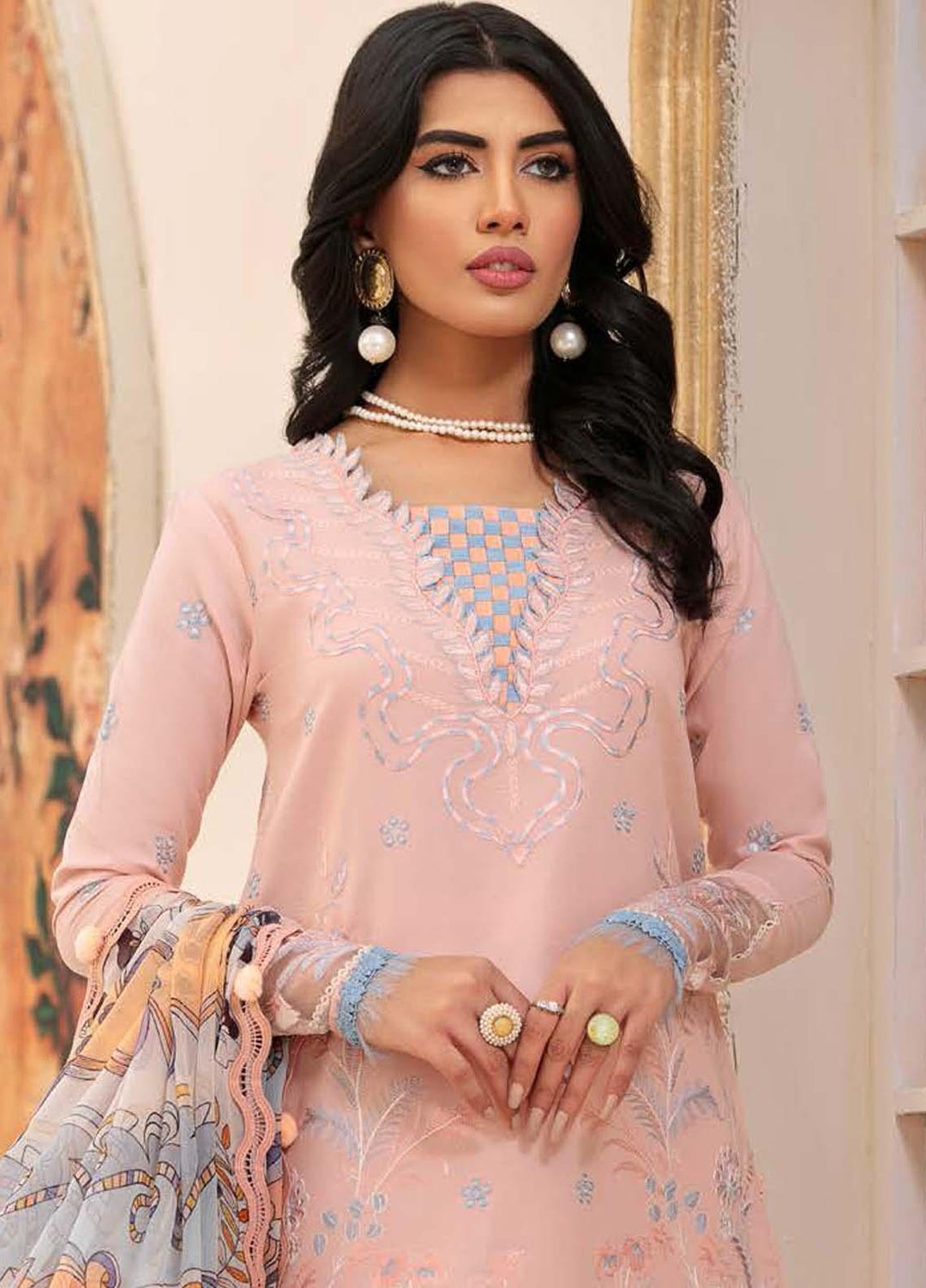 Roheenaz Embroidered Lawn Suits Unstitched 3 Piece RO22L-2 RNZ22S-03B - Summer Collection