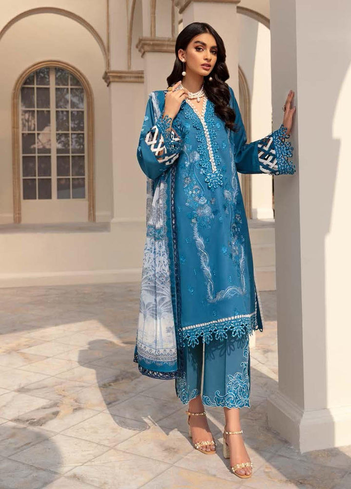 Roheenaz Embroidered Lawn Suits Unstitched 3 Piece RO22L-2 RNZ22S-04A - Summer Collection