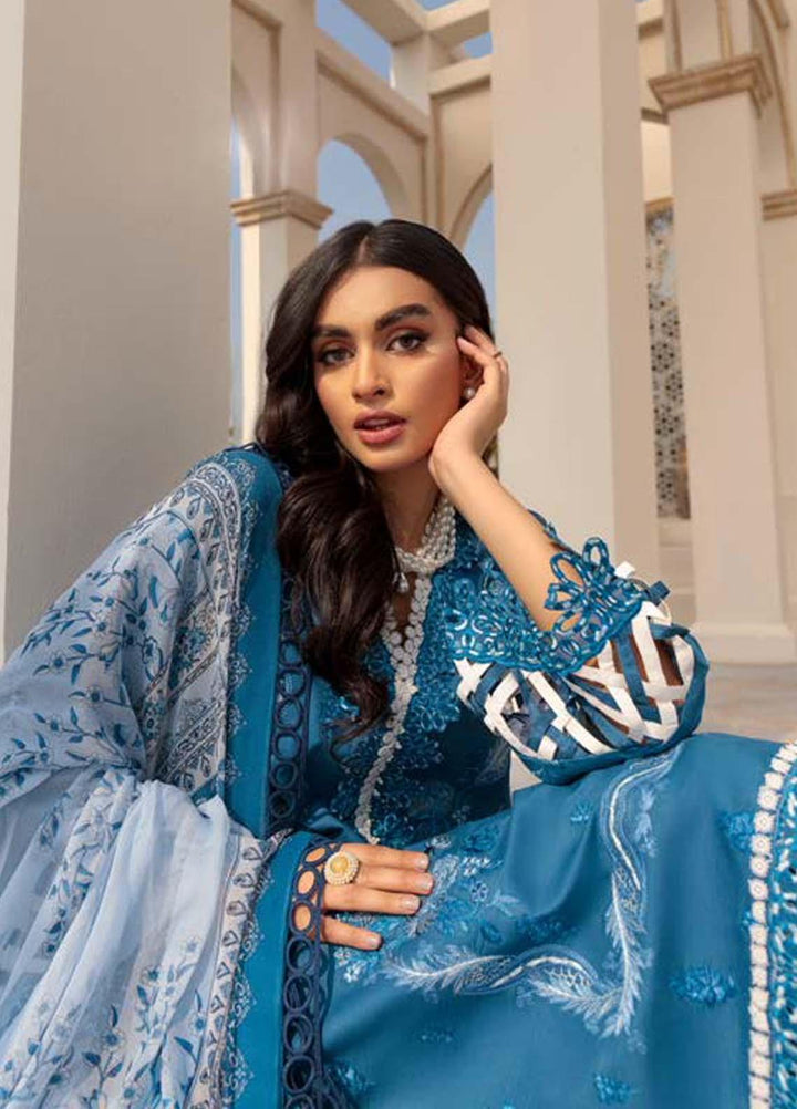 Roheenaz Embroidered Lawn Suits Unstitched 3 Piece RO22L-2 RNZ22S-04A - Summer Collection