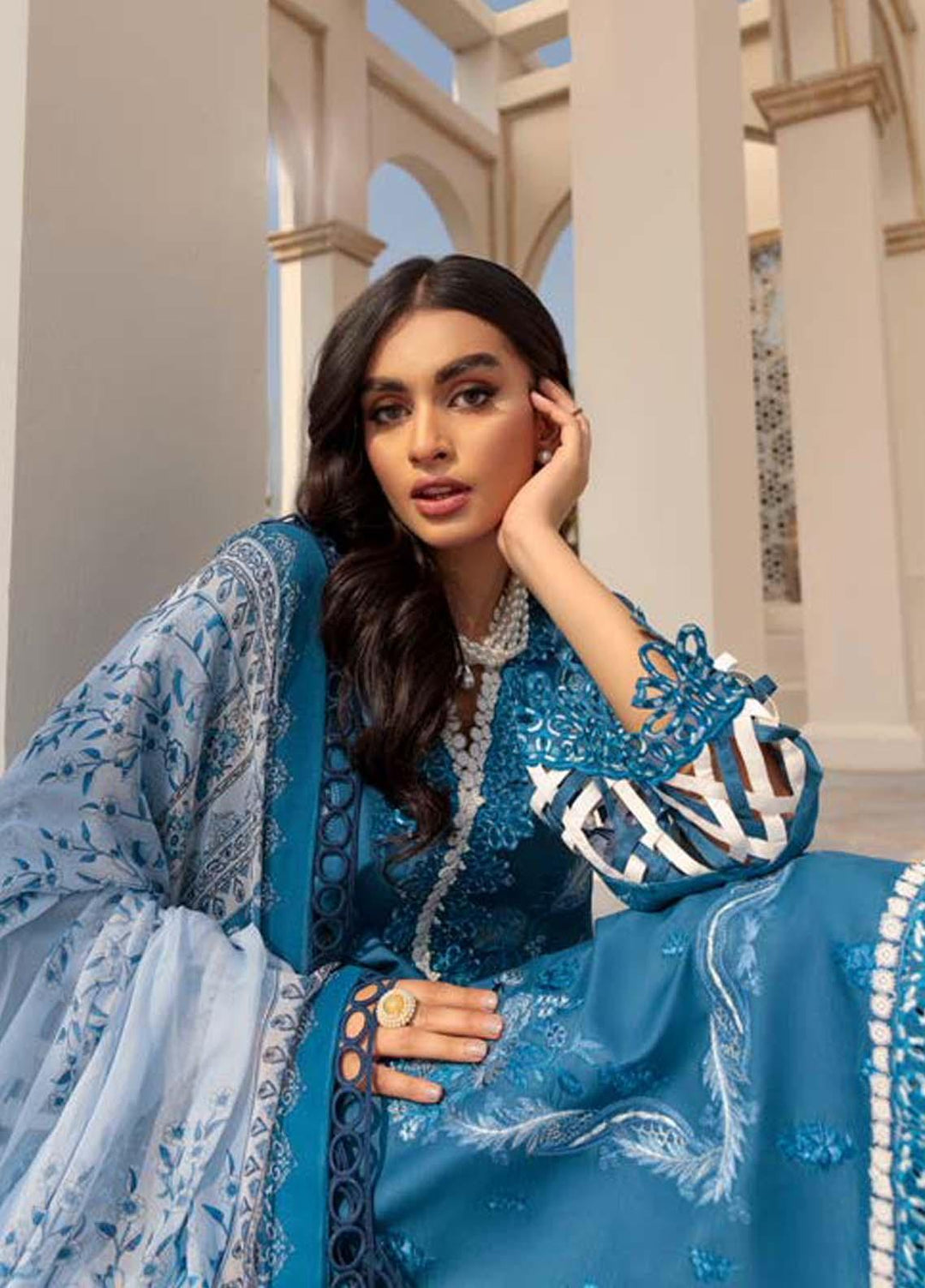 Roheenaz Embroidered Lawn Suits Unstitched 3 Piece RO22L-2 RNZ22S-04A - Summer Collection