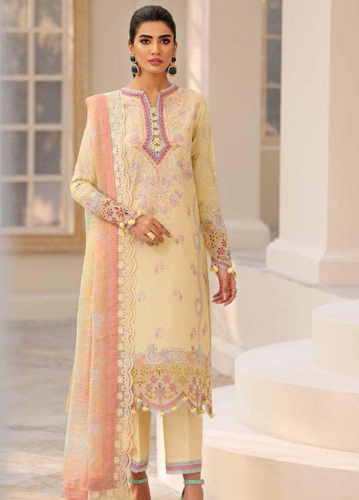 Roheenaz Embroidered Lawn Suits Unstitched 3 Piece RO22L-2 RNZ22S-06A - Summer Collection