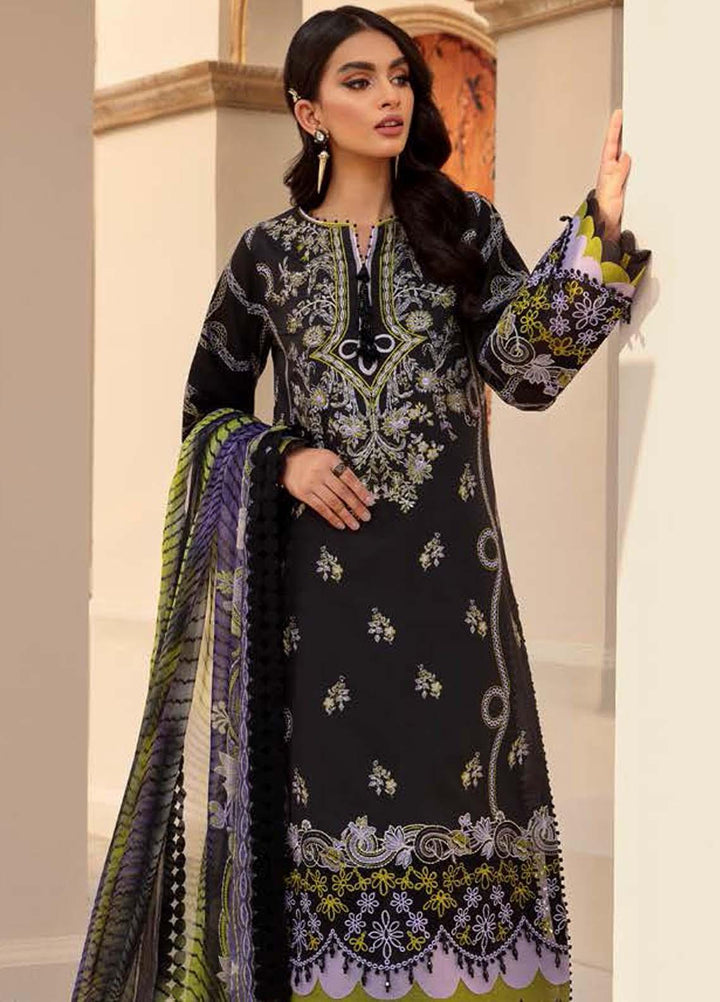 Roheenaz Embroidered Lawn Suits Unstitched 3 Piece RO22L-2 RNZ22S-06B - Summer Collection