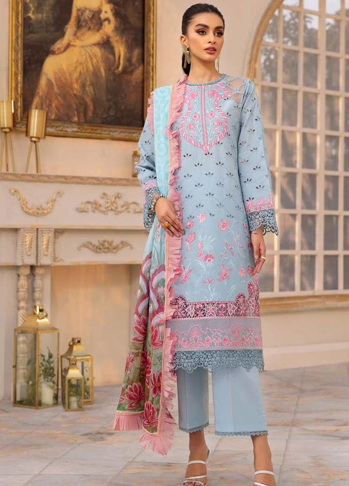 Roheenaz Embroidered Lawn Suits Unstitched 3 Piece RO22L-2 RNZ22S-07B - Summer Collection