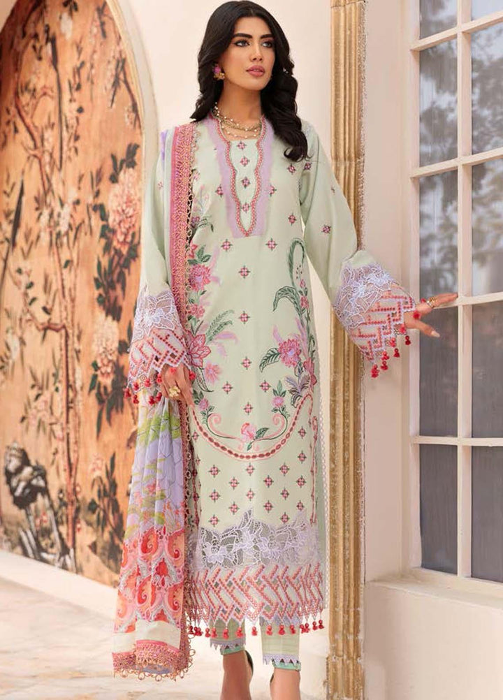 Roheenaz Embroidered Lawn Suits Unstitched 3 Piece RO22L-2 RNZ22S-08A - Summer Collection