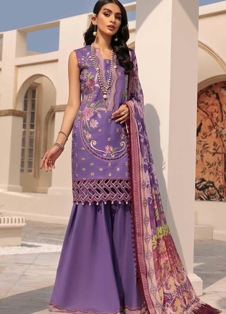 Roheenaz Embroidered Lawn Suits Unstitched 3 Piece RO22L-2 RNZ22S-08B - Summer Collection