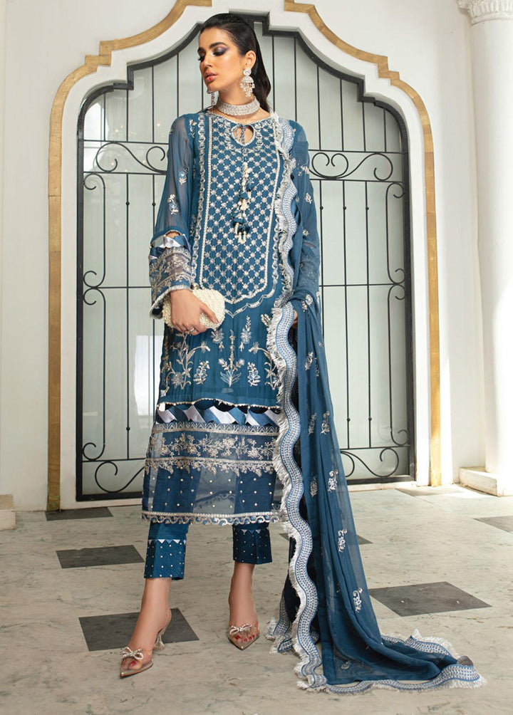 Roheenaz Embroidered Chiffon Suits Unstitched 3 Piece RO21C 08 - Luxury Collection