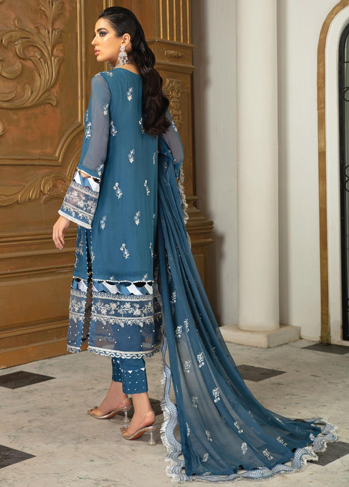 Roheenaz Embroidered Chiffon Suits Unstitched 3 Piece RO21C 08 - Luxury Collection