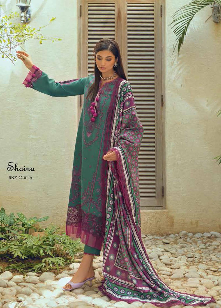 Roheenaz Embroidered Khaddar Suits Unstitched 3 Piece RO22FW RNZ-22-01-A - Luxury Collection