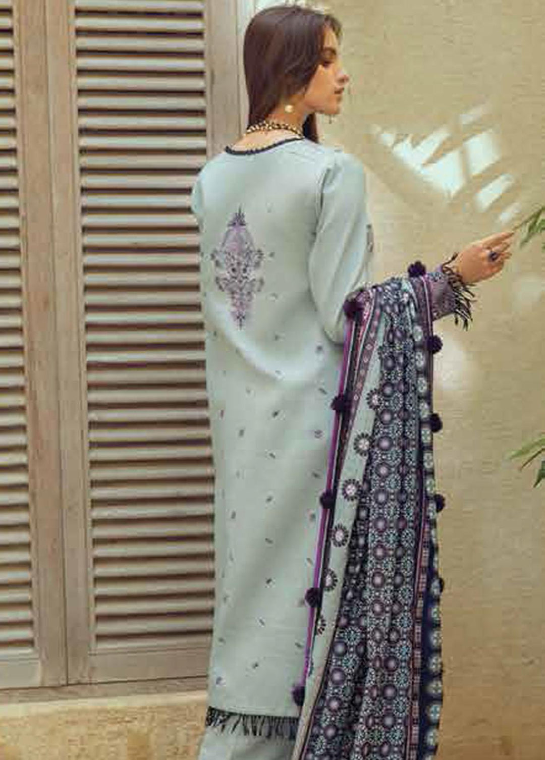 Roheenaz Embroidered Khaddar Suits Unstitched 3 Piece RO22FW RNZ-22-01-B - Luxury Collection