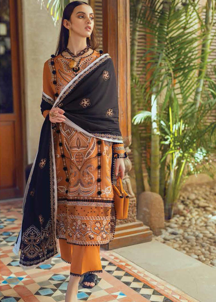Roheenaz Embroidered Linen Suits Unstitched 3 Piece RO22FW RNZ-22-02-B - Luxury Collection