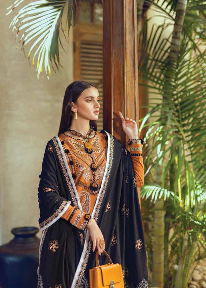Roheenaz Embroidered Linen Suits Unstitched 3 Piece RO22FW RNZ-22-02-B - Luxury Collection