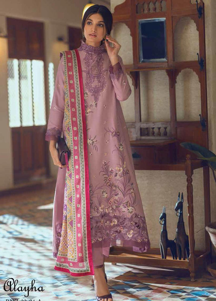 Roheenaz Embroidered Linen Suits Unstitched 3 Piece RO22FW RNZ-22-04-A - Luxury Collection