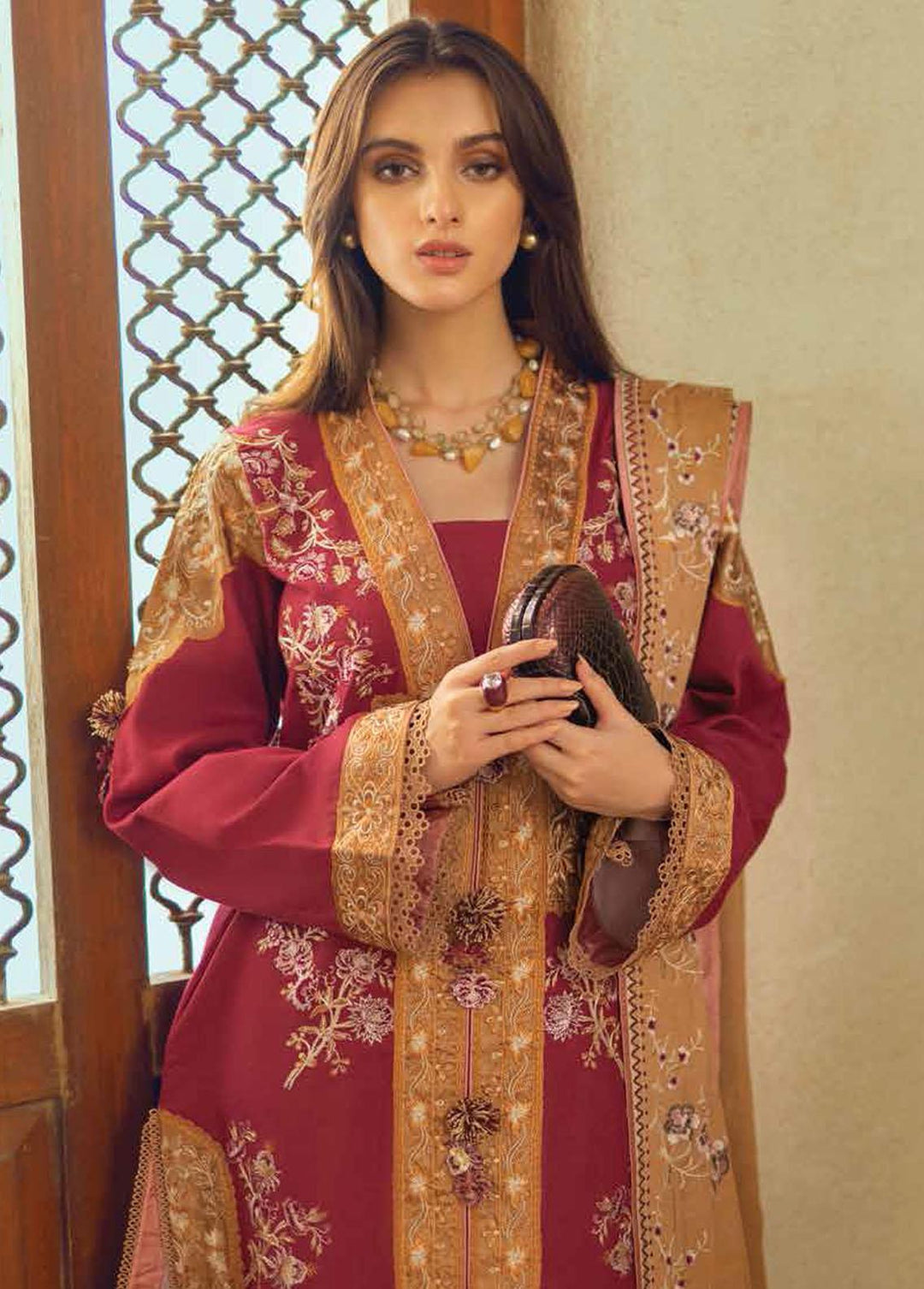 Roheenaz Embroidered Khaddar Suits Unstitched 3 Piece RO22FW RNZ-22-05A - Luxury Collection