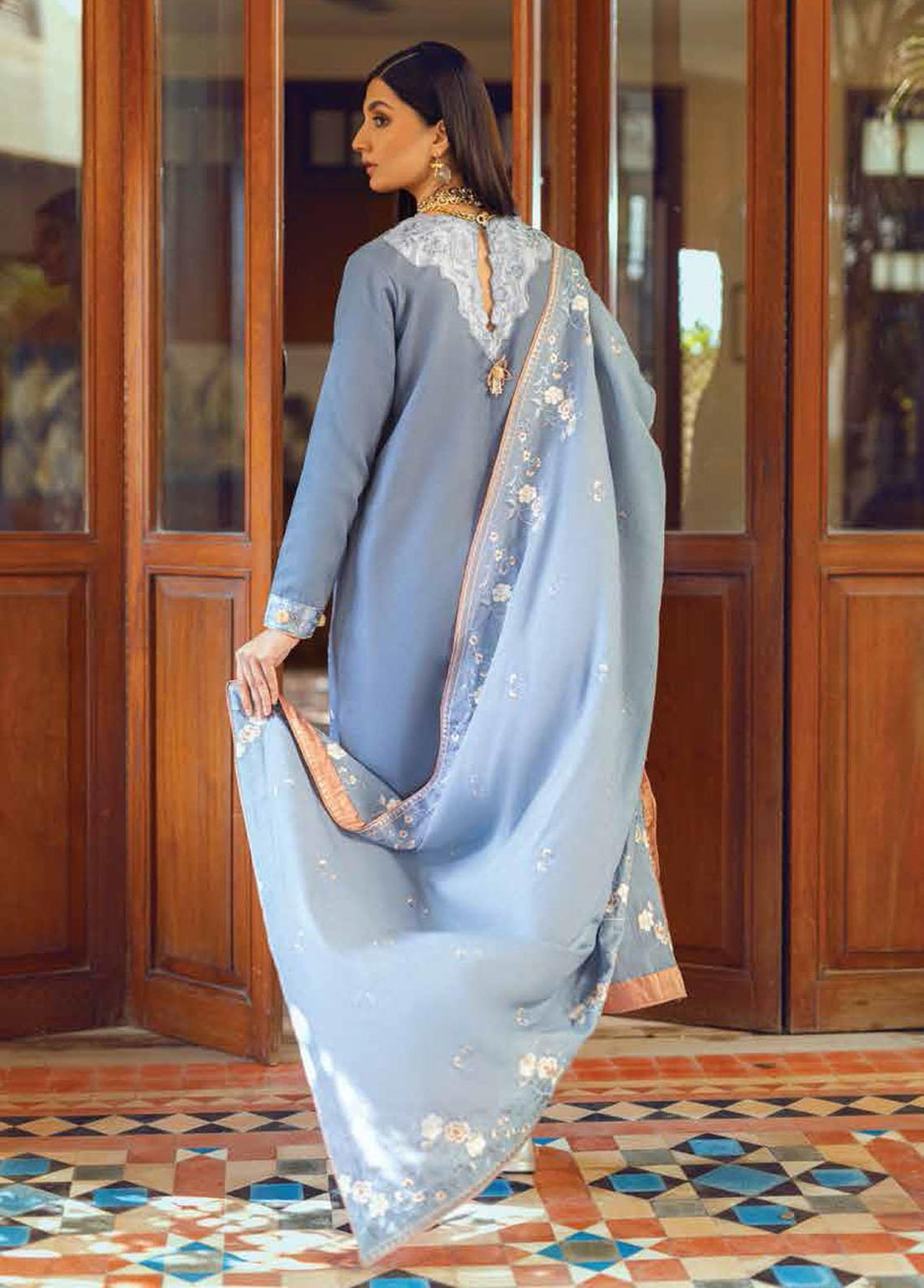 Roheenaz Embroidered Khaddar Suits Unstitched 3 Piece RO22FW RNZ-22-05B - Luxury Collection