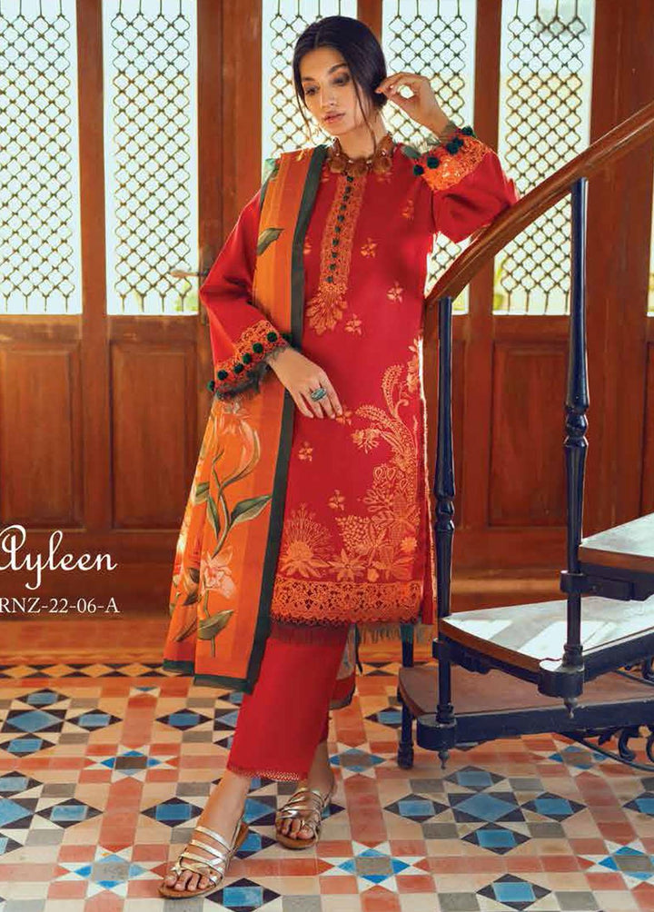 Roheenaz Embroidered Khaddar Suits Unstitched 3 Piece RO22FW RNZ-22-06A - Luxury Collection