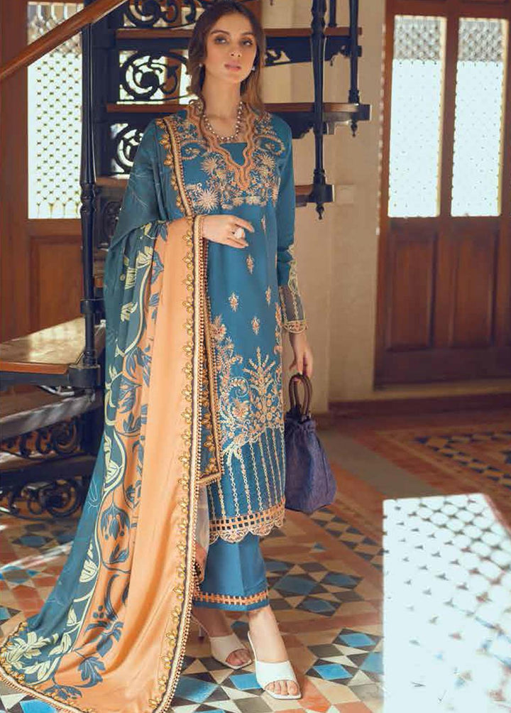 Roheenaz Embroidered Linen Suits Unstitched 3 Piece RO22FW RNZ-22-07A - Luxury Collection