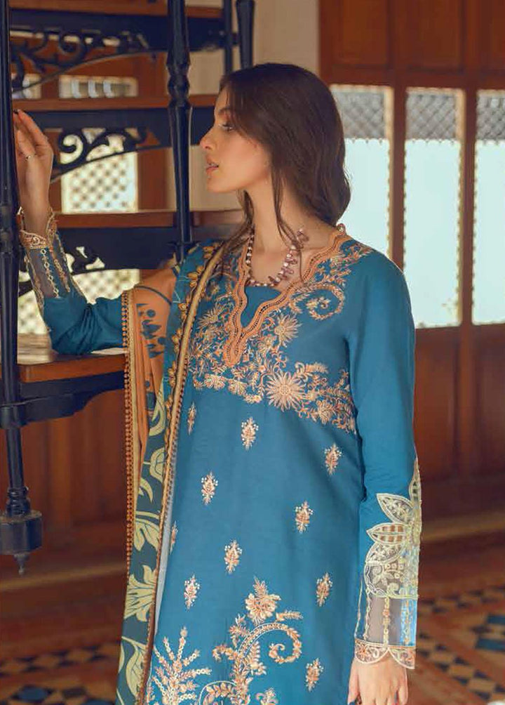 Roheenaz Embroidered Linen Suits Unstitched 3 Piece RO22FW RNZ-22-07A - Luxury Collection