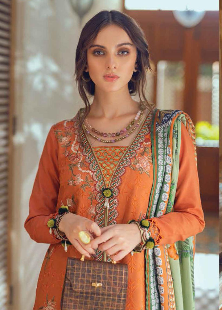 Roheenaz Embroidered Linen Suits Unstitched 3 Piece RO22FW RNZ-22-08A - Luxury Collection