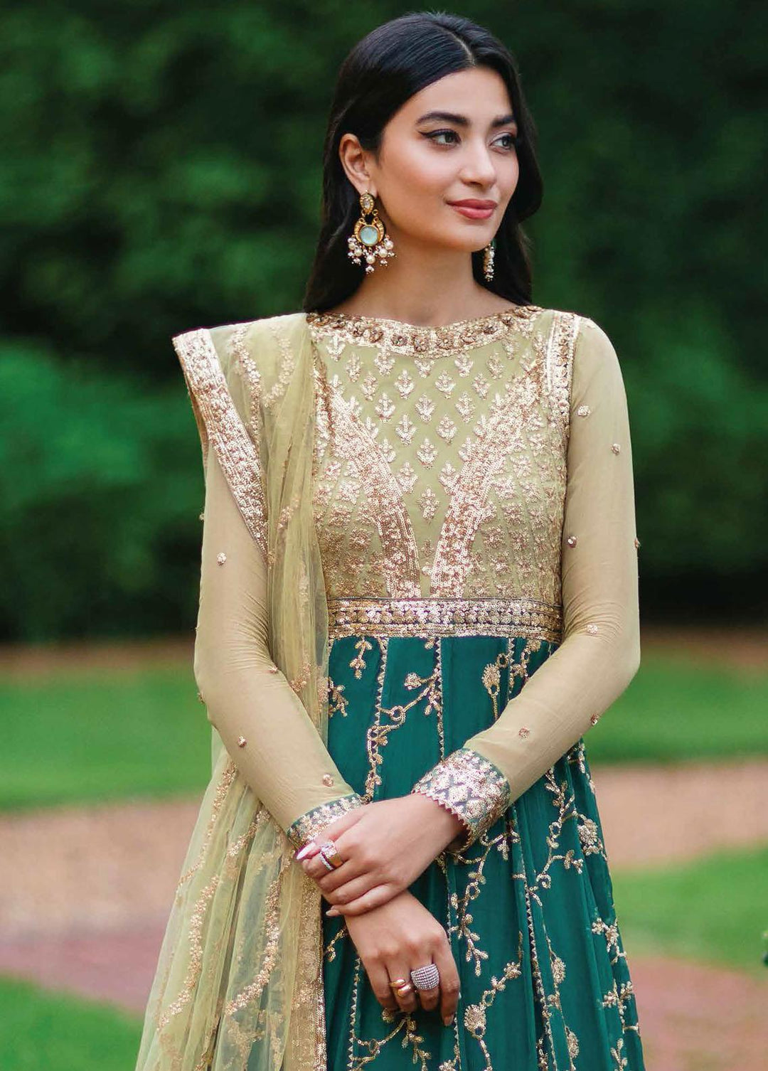 Aafreen By Roheenaz Embroidered Chiffon Suits Unstitched 4 Piece RO22KC RNZ22-02 Chandani - Luxury Collection