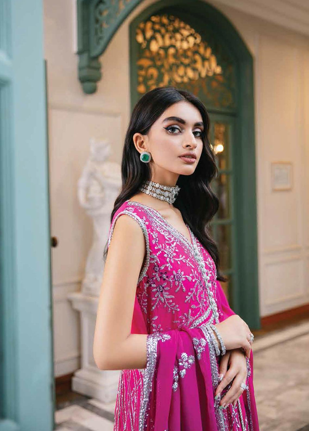 Aafreen By Roheenaz Embroidered Chiffon Suits Unstitched 4 Piece RO22KC RNZ22-04 Bahaar - Luxury Collection