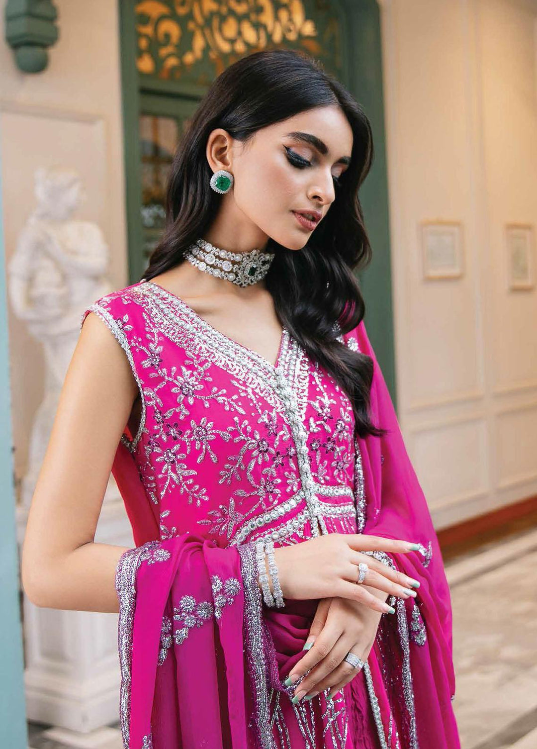 Aafreen By Roheenaz Embroidered Chiffon Suits Unstitched 4 Piece RO22KC RNZ22-04 Bahaar - Luxury Collection