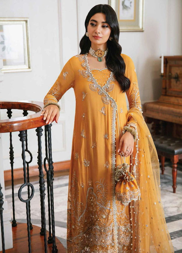 Aafreen By Roheenaz Embroidered Chiffon Suits Unstitched 4 Piece RO22KC RNZ22-06 Chameli - Luxury Collection