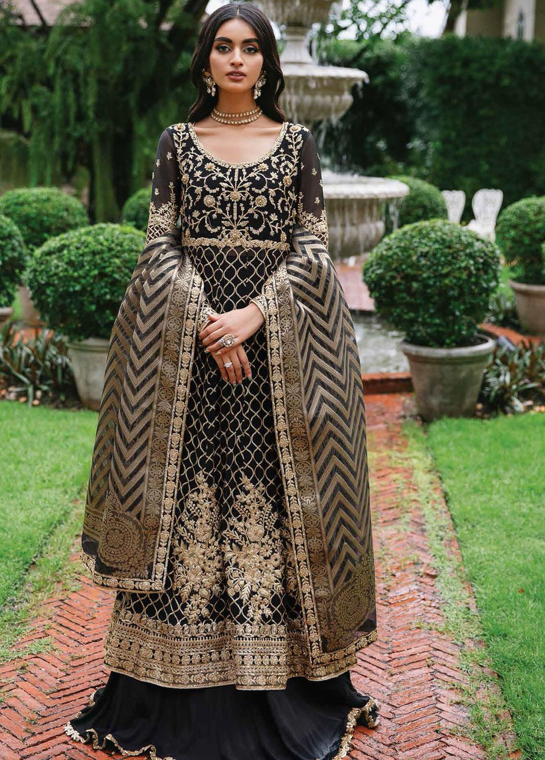 Aafreen By Roheenaz Embroidered Chiffon Suits Unstitched 4 Piece RO22KC RNZ22-09 Leena - Luxury Collection