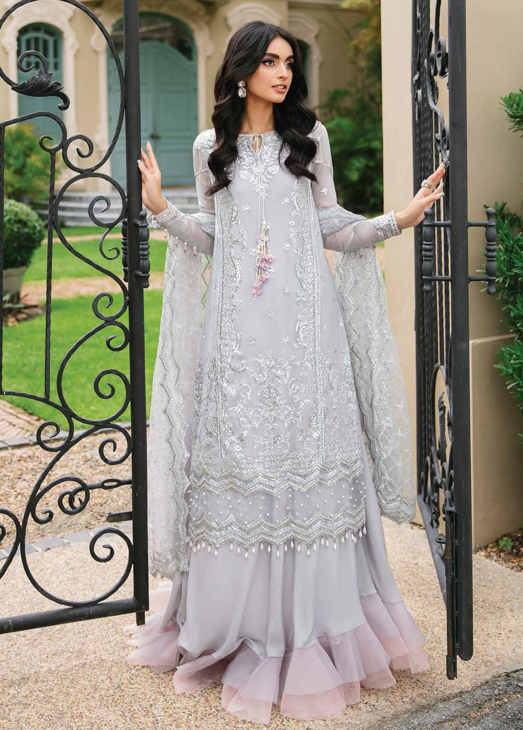 Aafreen By Roheenaz Embroidered Chiffon Suits Unstitched 4 Piece RO22KC RNZ22-10 Neeshay - Luxury Collection