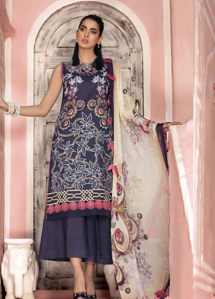 Roheenaz Embroidered Lawn Suits Unstitched 3 Piece RO21S 1B - Summer Collection